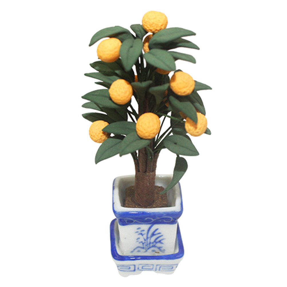 Bonsai Garden World - Mini Orange Potted Plant Ceramic Decor
