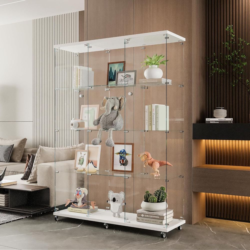 Display Stand Wood - Extra Large Glass Display Cabinet, Ideal