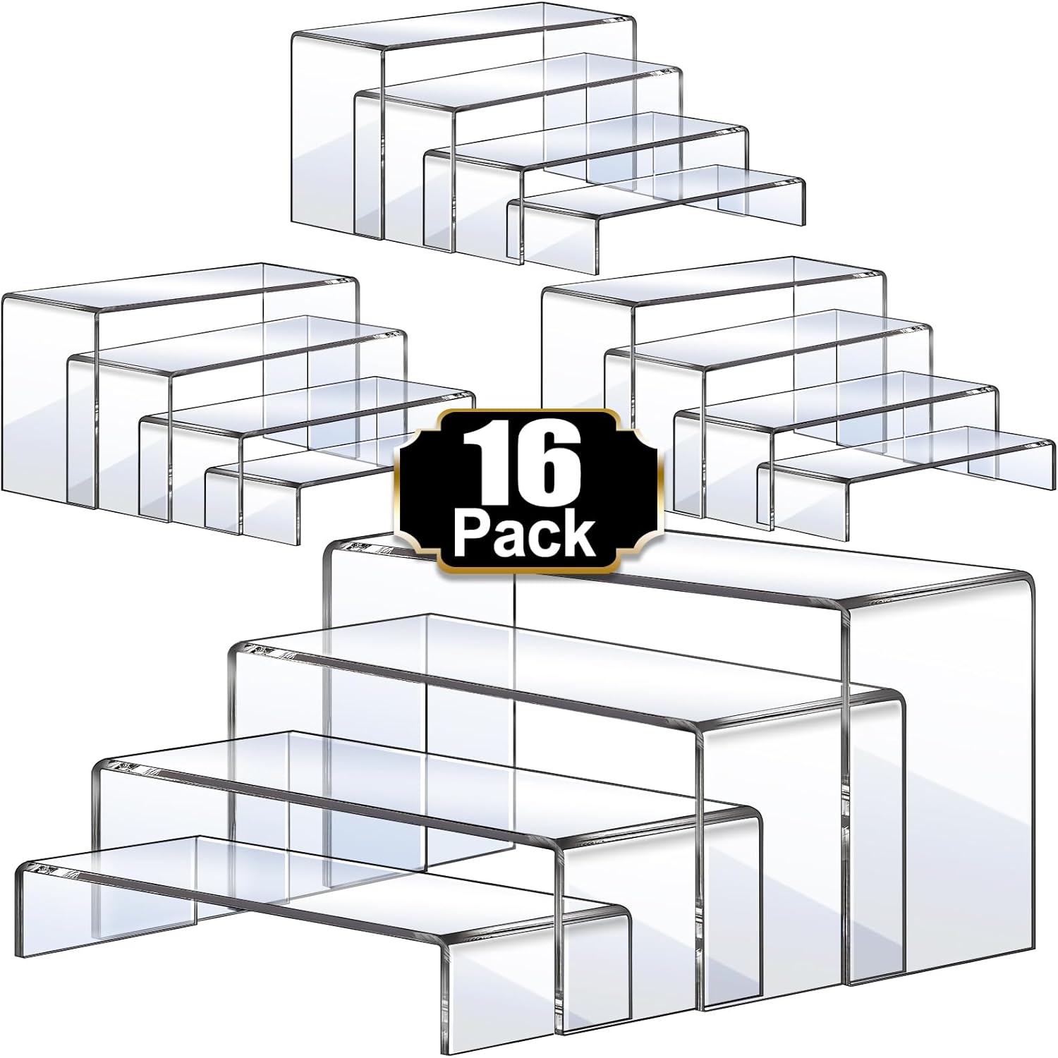 Display Stand Wood - 16 Pcs Acrylic Display Risers, 4