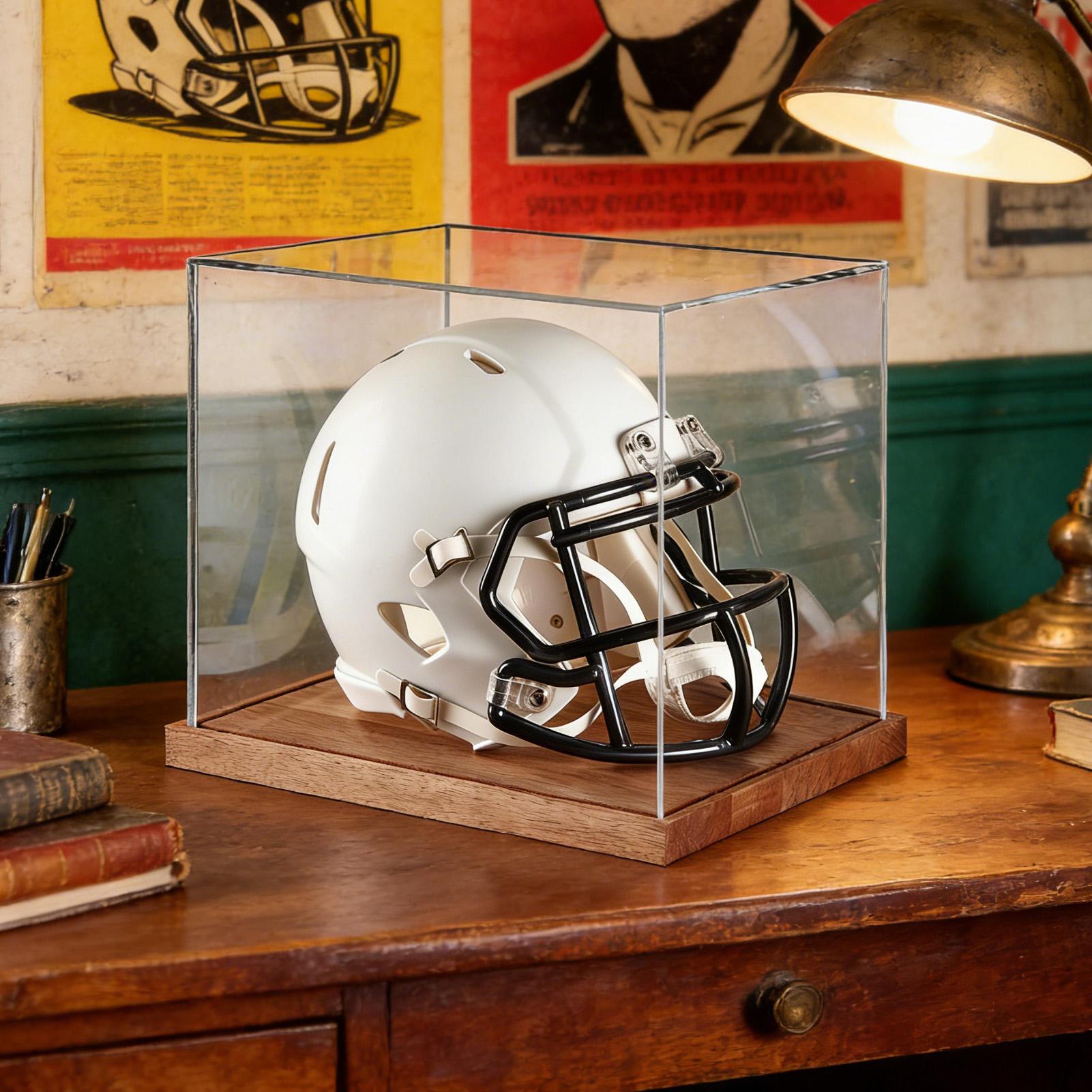 Football Helmet Display Case C - Display Stand Wood avaliação e preço