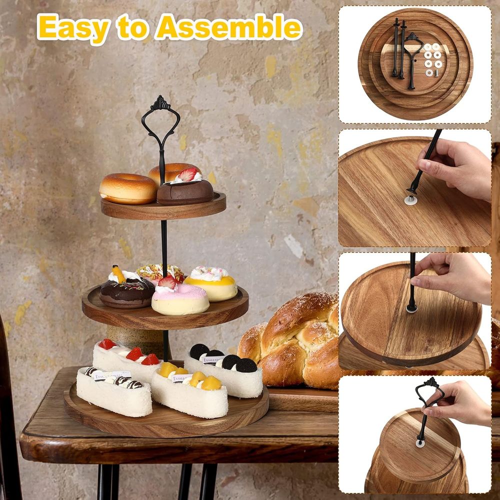 3 Set 3 Tier Wood Cupcake Stan - Display Stand Wood avaliação e preço