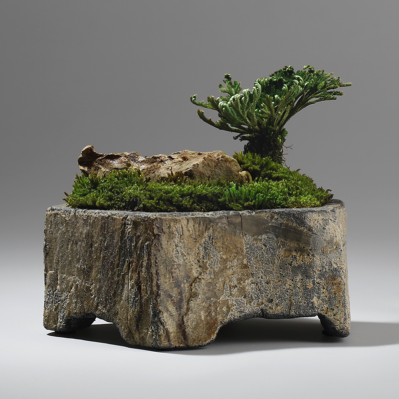 Basalt Natural Stone Flower Po - Bonsai Garden Chinese Garden avaliação e preço
