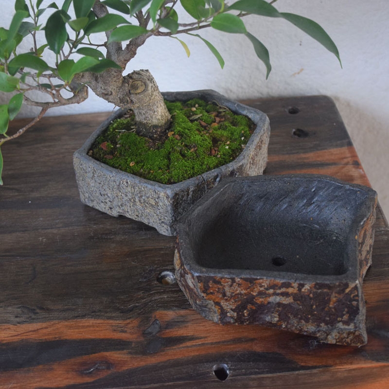 Basalt Natural Stone Flower Po - Bonsai Garden Chinese Garden avaliação e preço