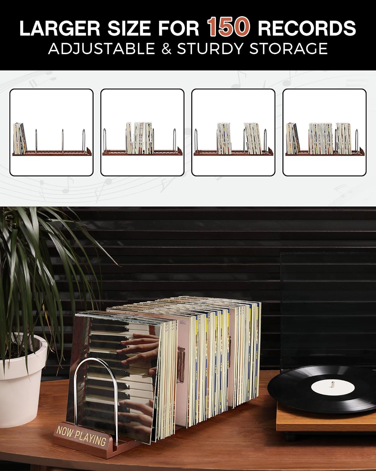 Vinyl Record Stand, 150 LP Sto - Display Stand Wood avaliação e preço