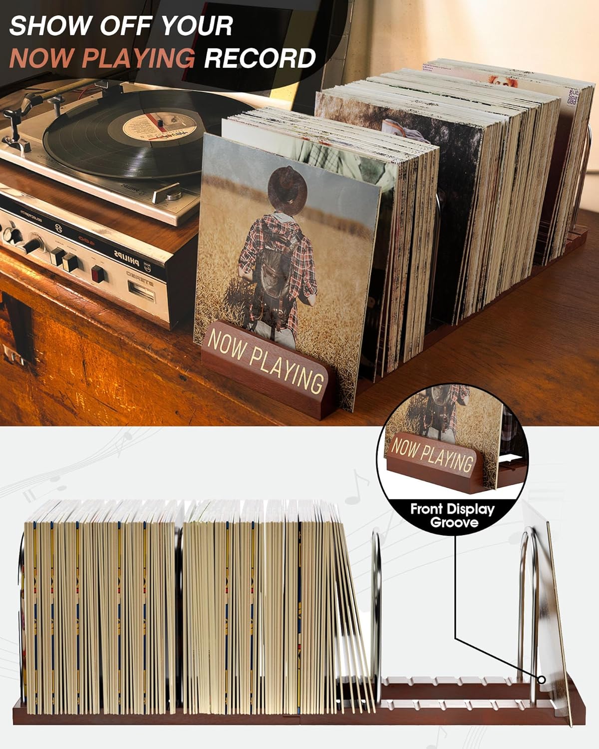 Vinyl Record Stand, 150 LP Sto - Display Stand Wood avaliação e preço