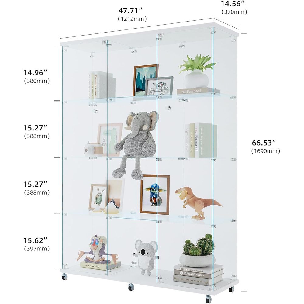 Extra Large Glass Display Cabi - Display Stand Wood avaliação e preço