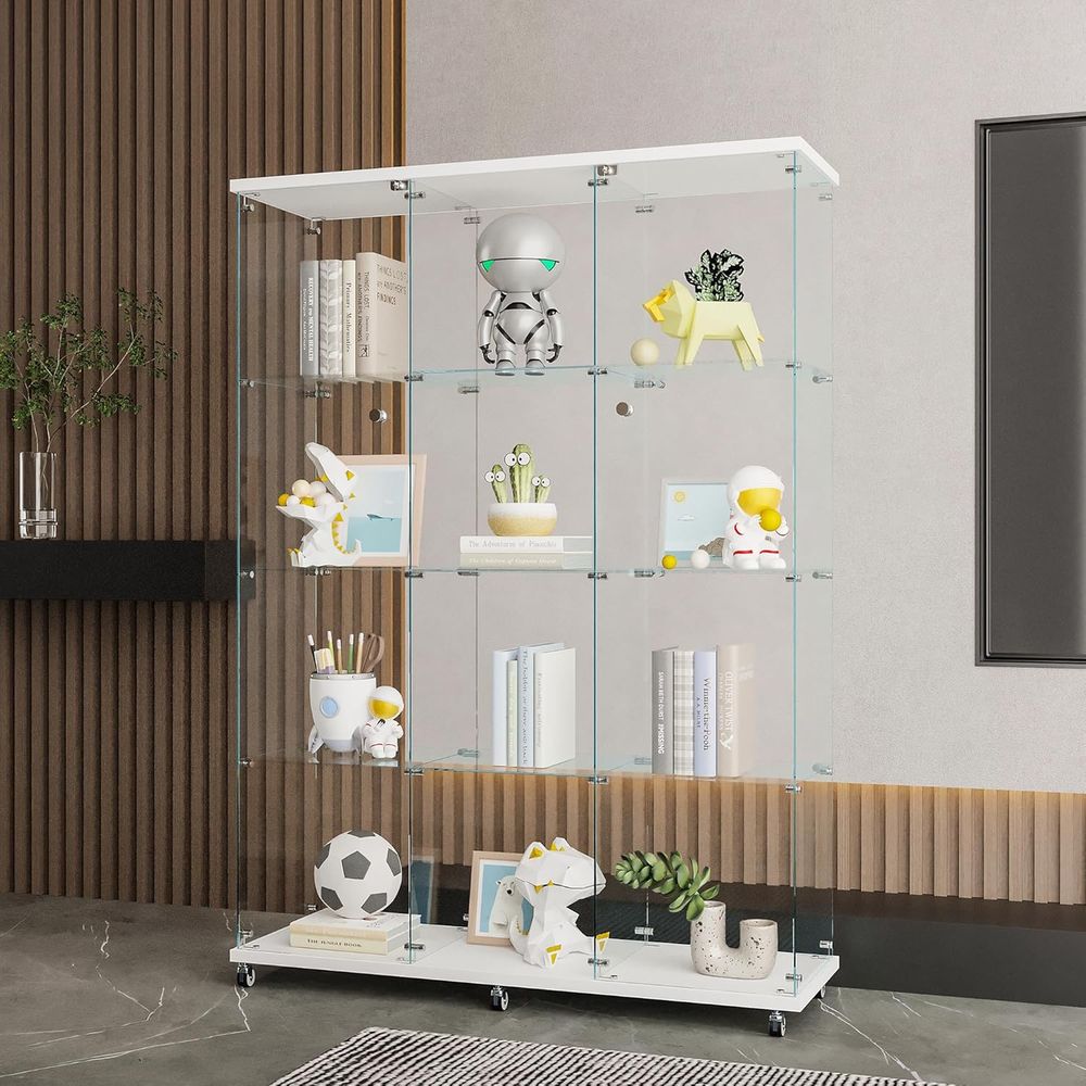 Extra Large Glass Display Cabi - Display Stand Wood avaliação e preço