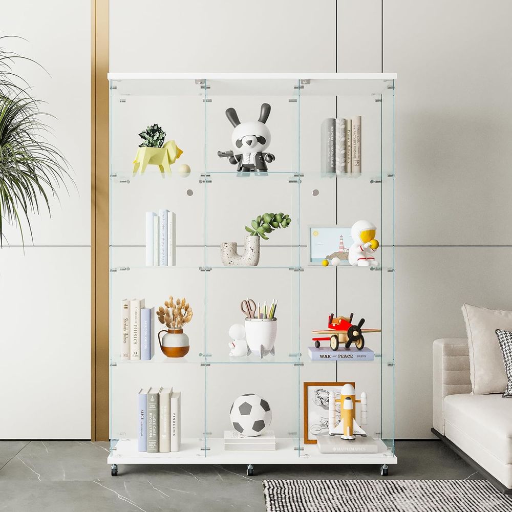 Extra Large Glass Display Cabi - Display Stand Wood avaliação e preço