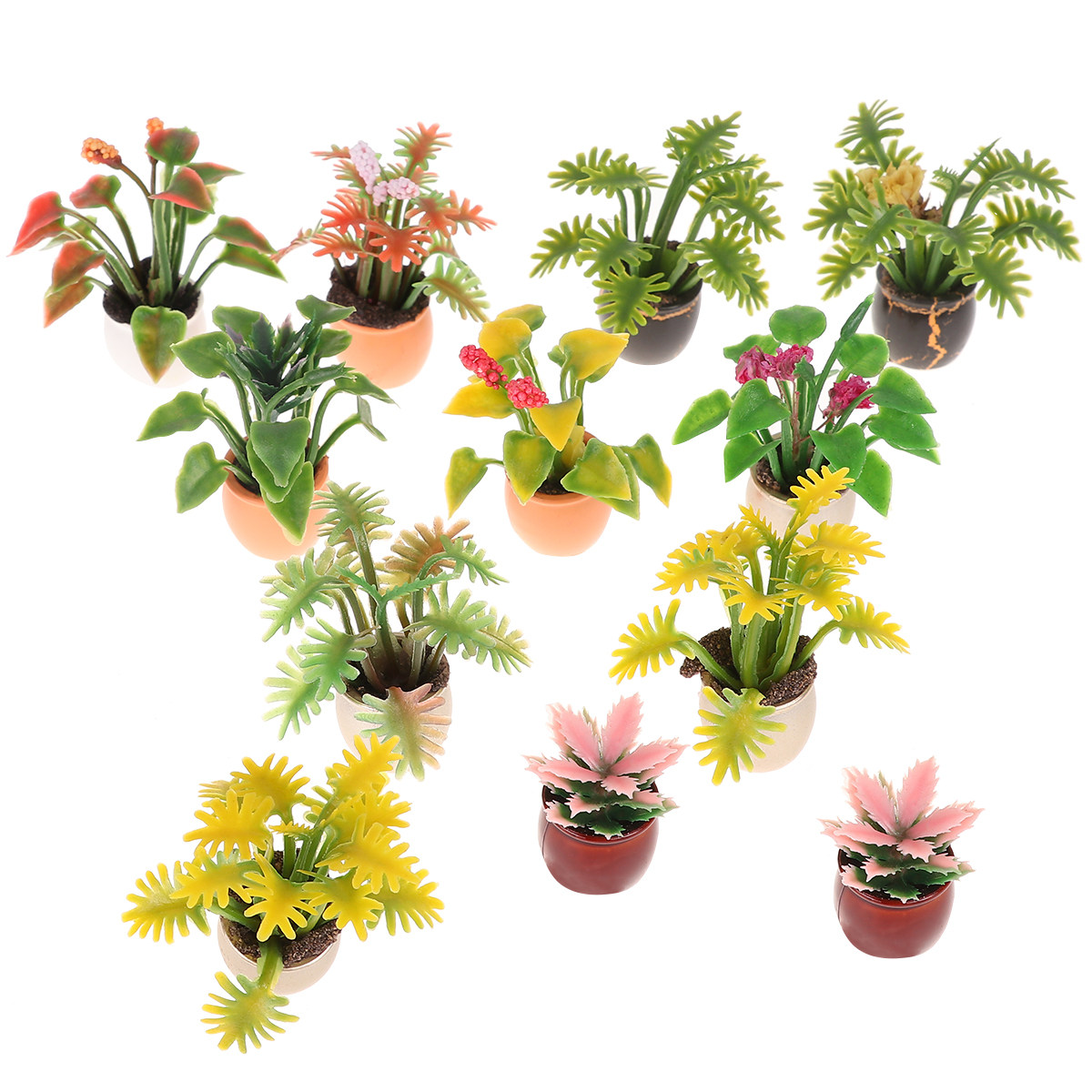10Pcs Mini Plastic Potted Colo - Bonsai Garden World avaliação e preço