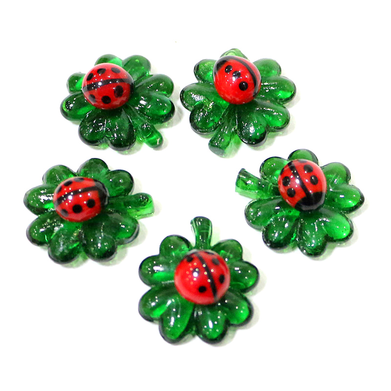 5pcs Green Mini Glass Four-Lea - Bonsai Garden Chinese Garden avaliação e preço