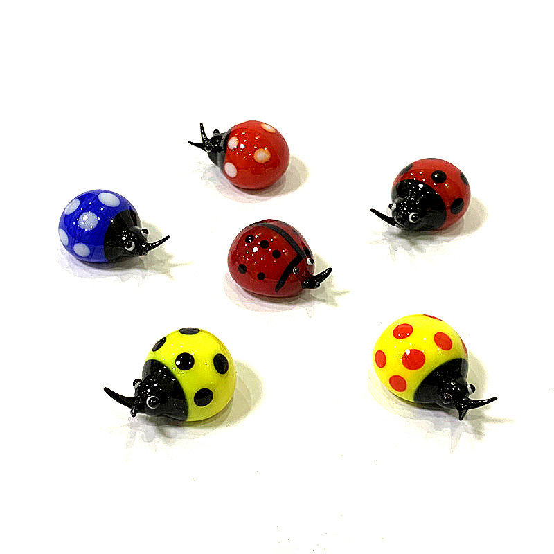 Colorful Mini Glass Ladybug Fi - Bonsai Garden Chinese Garden avaliação e preço