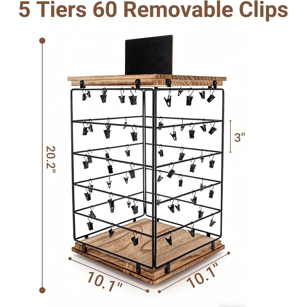Chip Rack Display Stand, 5 Tie - Display Stand Wood avaliação e preço