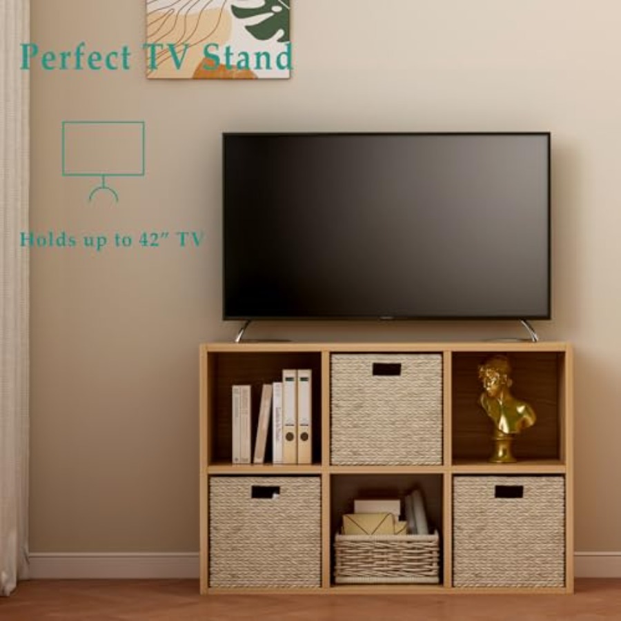 6-Cube Storage Shelf Bookcase  - Display Stand Wood avaliação e preço