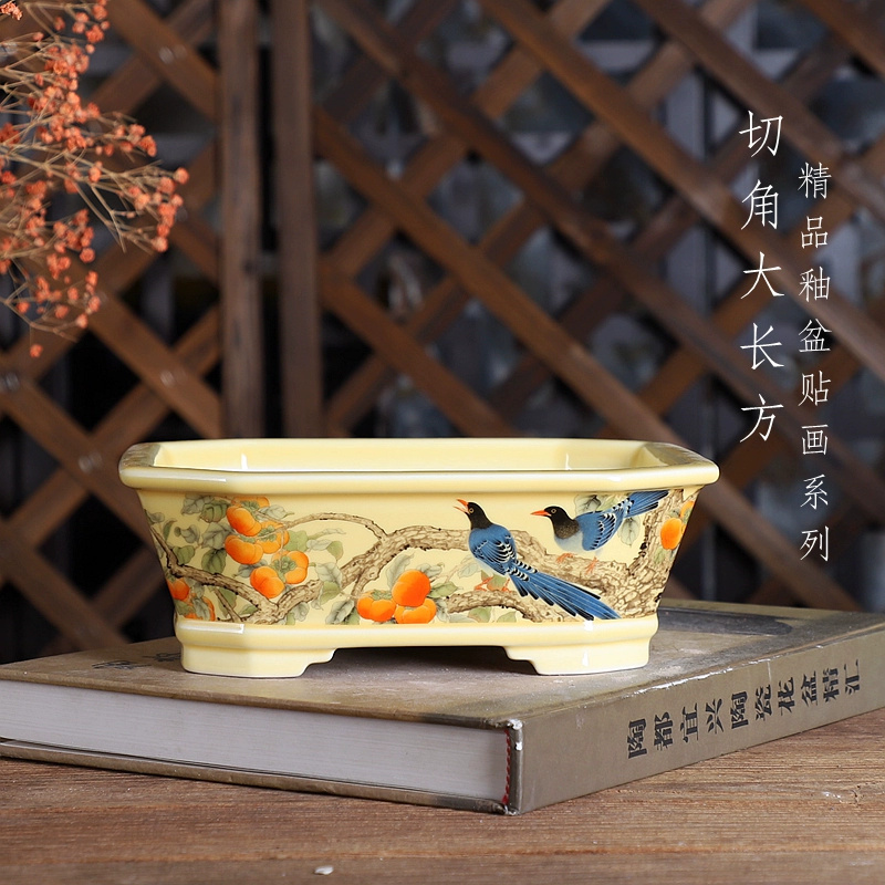 Porcelain Rectangle Bonsai Pot - Bonsai Garden Chinese Garden avaliação e preço