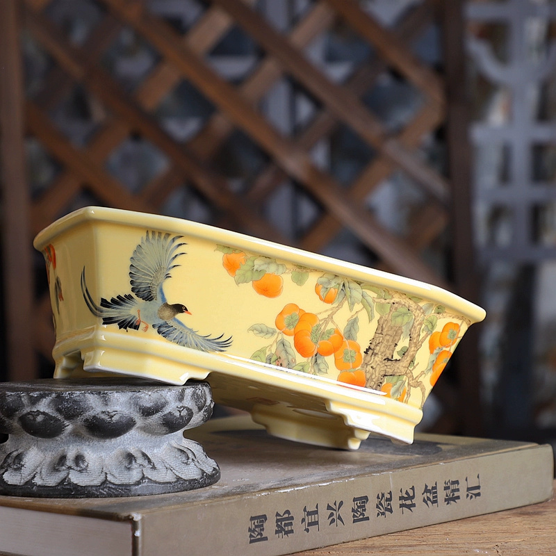 Porcelain Rectangle Bonsai Pot - Bonsai Garden Chinese Garden avaliação e preço