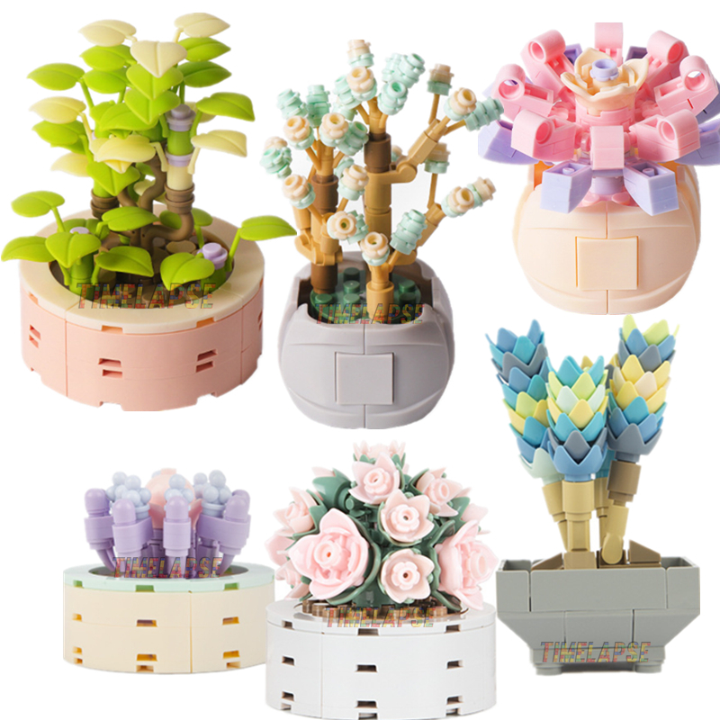 DIY MOC Potted Plants Succulen - Bonsai Garden Experts avaliação e preço