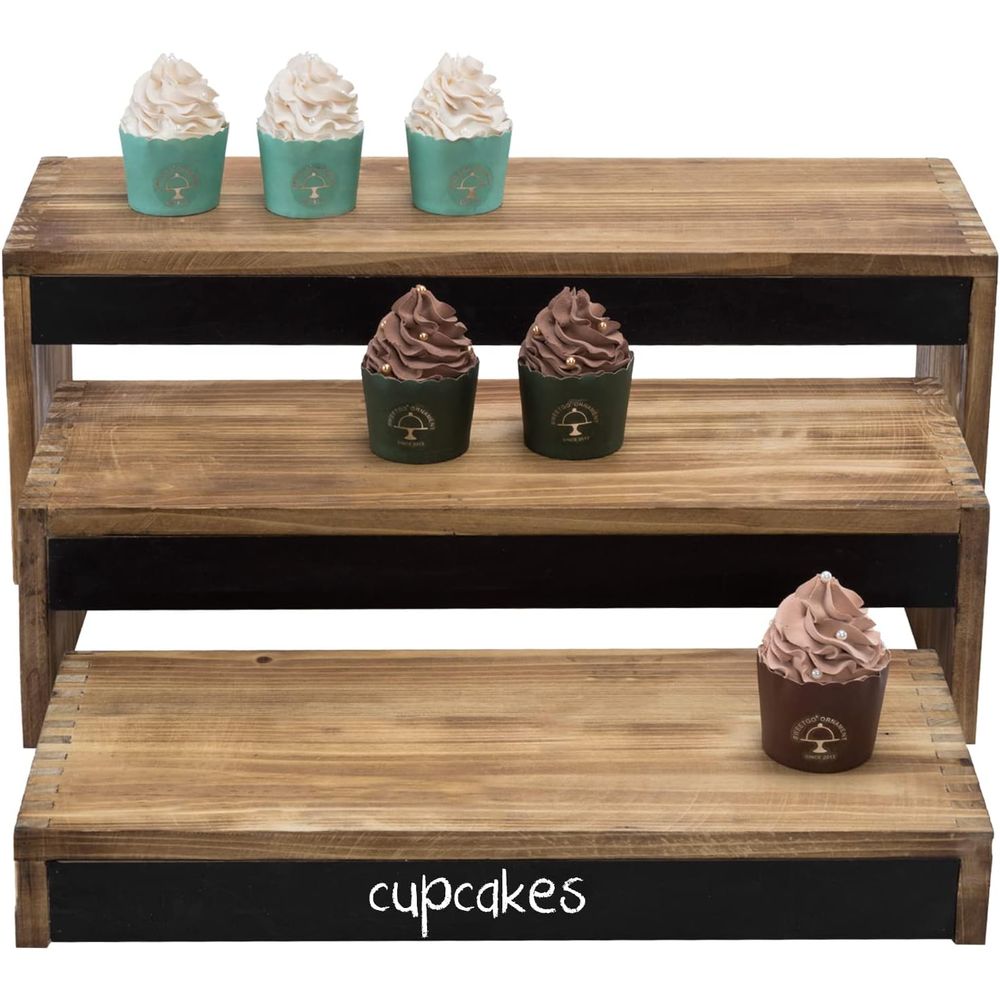 21 Inch Rustic Burnt Dark Brow - Display Stand Wood avaliação e preço