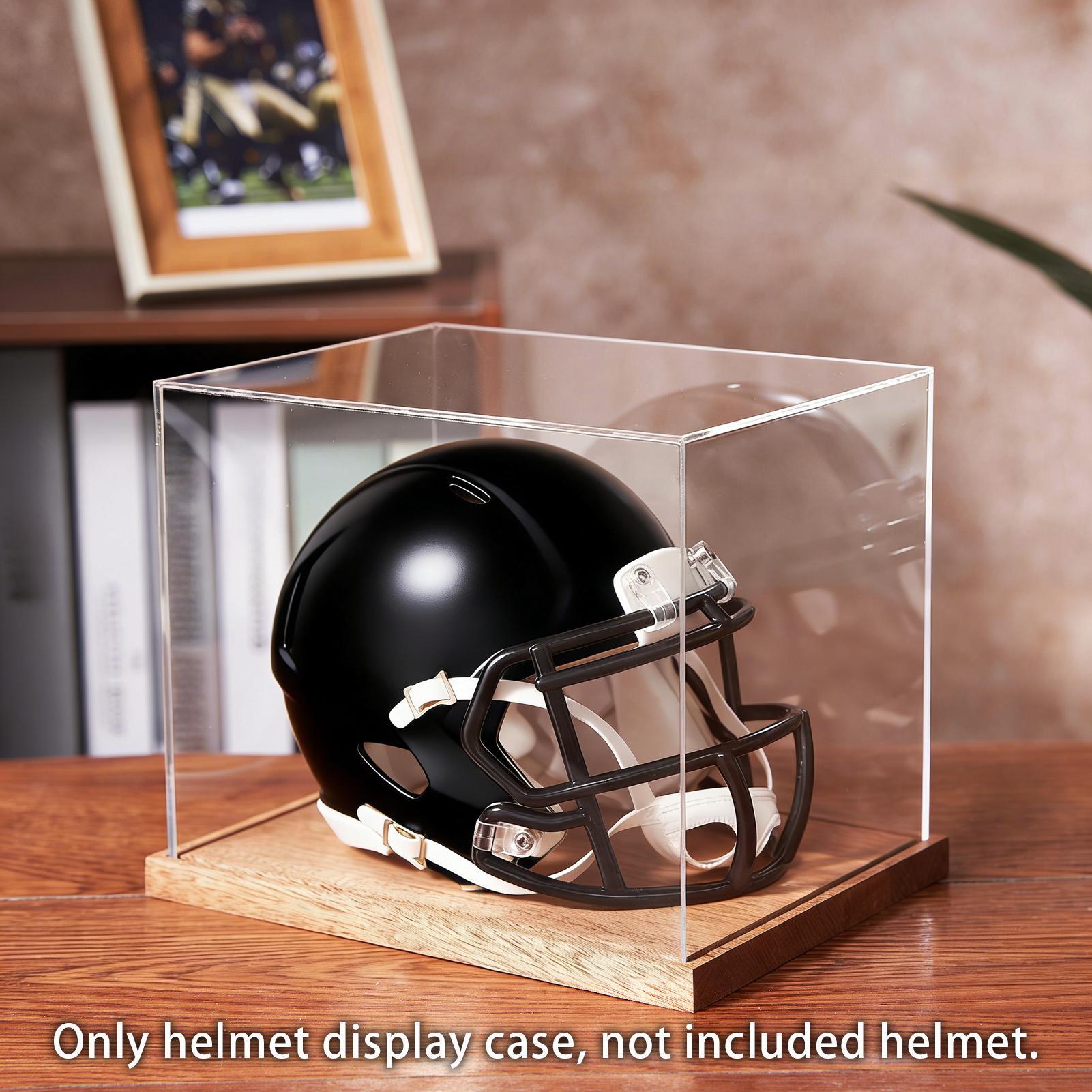 Football Helmet Case Clear Box - Display Stand Wood avaliação e preço
