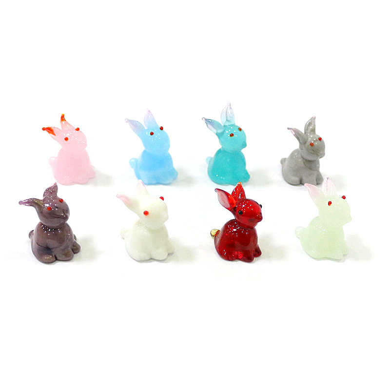 2pcs Mini Glass Bunny Figurine - Bonsai Garden Chinese Garden avaliação e preço