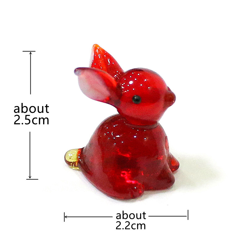 2pcs Mini Glass Bunny Figurine - Bonsai Garden Chinese Garden avaliação e preço