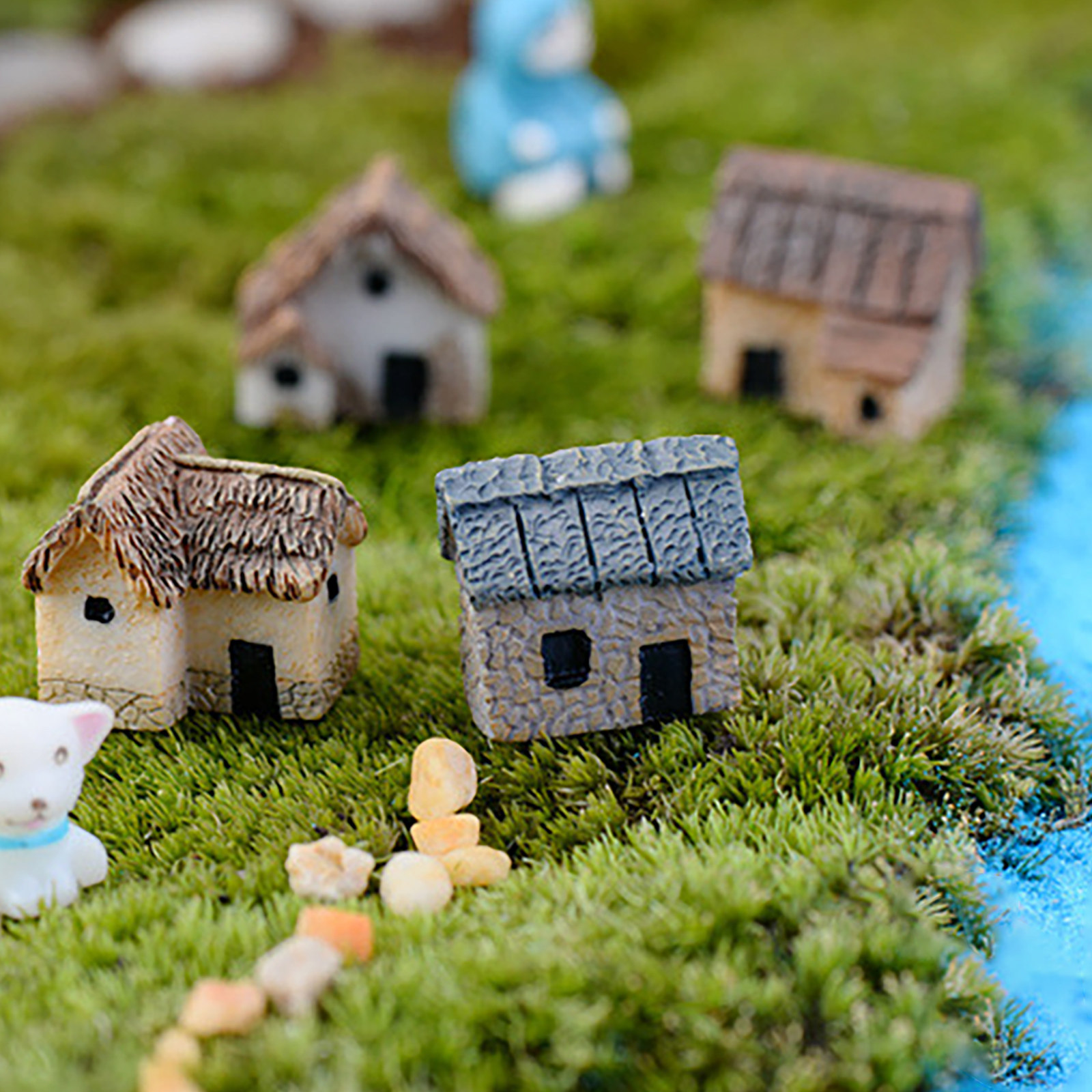 4Pcs Miniature Village Houses  - Bonsai Garden World avaliação e preço